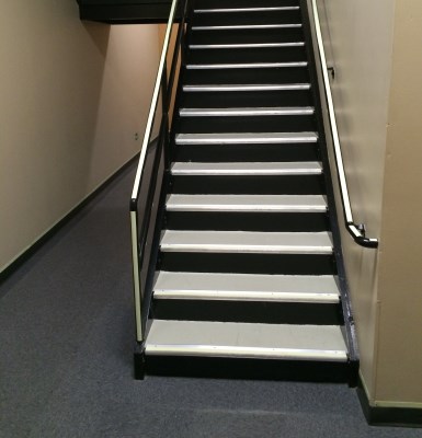 Handrails with EverGlow Photoluminescent Guidance Tape