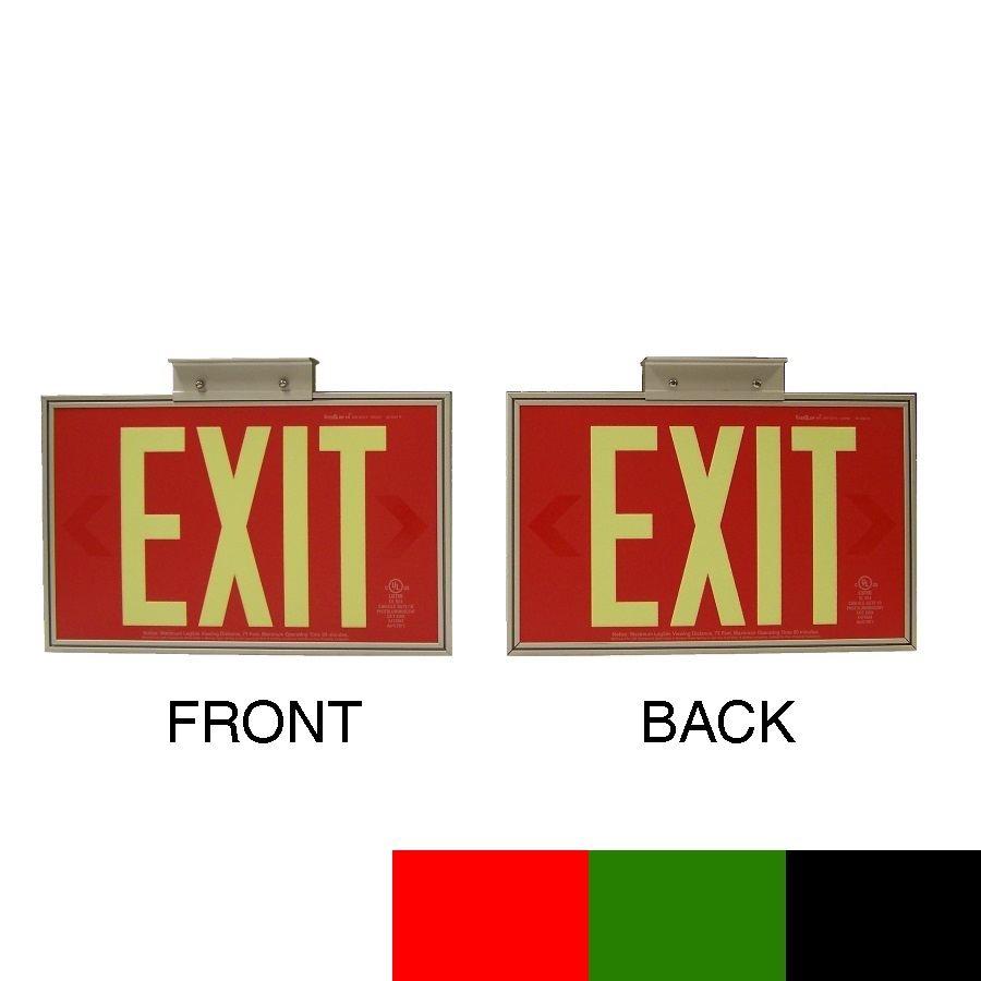 LOT OF 2 NO NAME STEEL SAFETY EXIT SIGN 10" X 14" NEW 