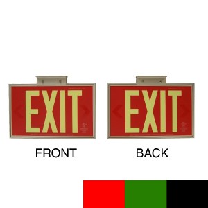 90.8924R-2-F-B Red 2-Sided Exit Sign with Standard Architectural Frame and Mounting Bracket