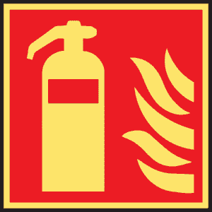 15.7695 Fire Extinguisher Sign with Flames
