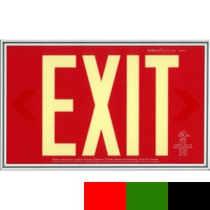 90.8924R-1-F Red Exit Sign with Standard Architectural Frame