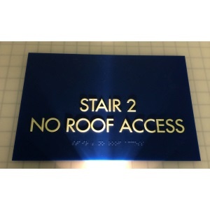 Tactile &#38; Braille Stair Identification Sign